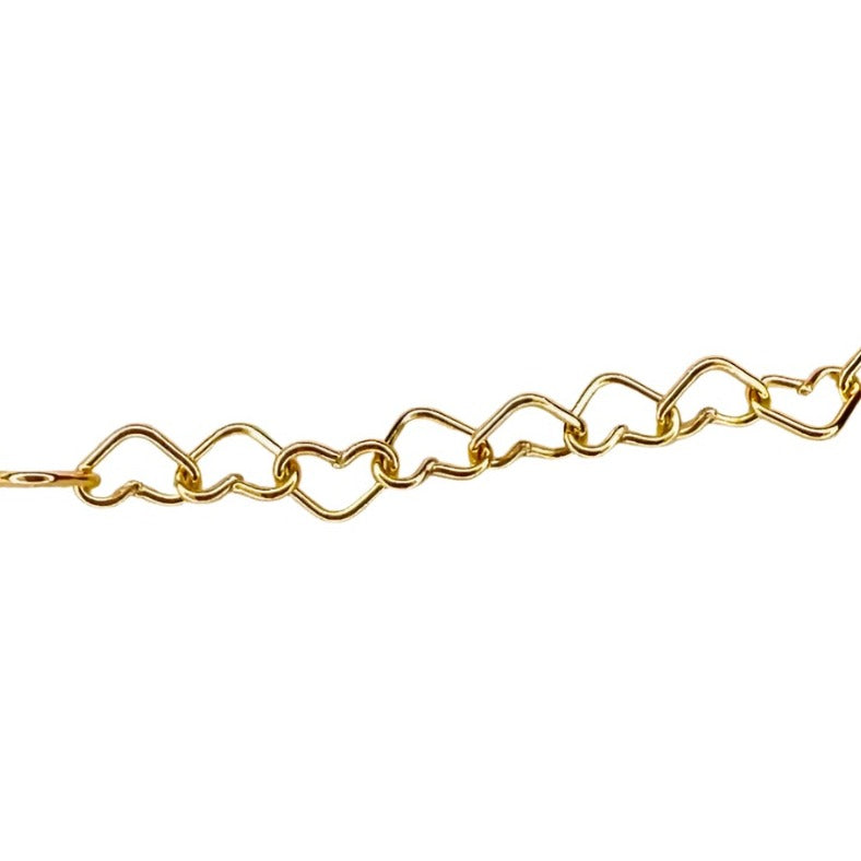 Hearts Chain Necklace - Gold Filled