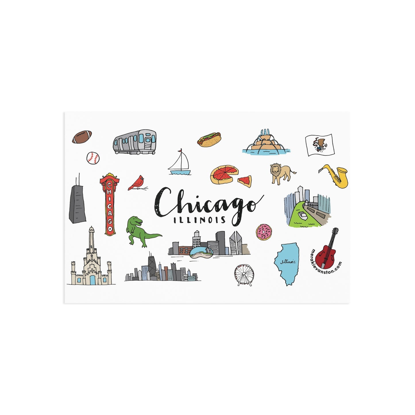 Chicago Doodles Fine Art Postcards