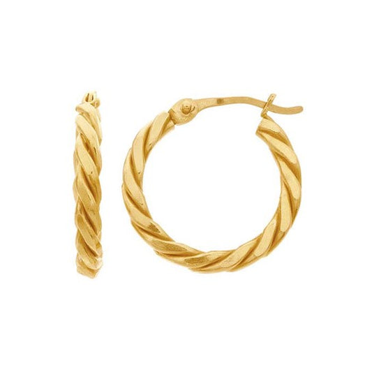 Flat Twist Hoop - Gold-filled