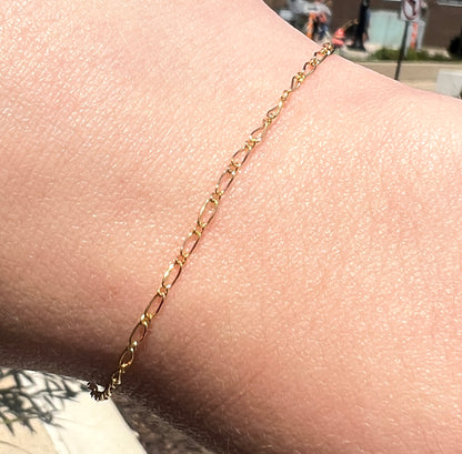 Figaro Chain Bracelet - Gold Filled