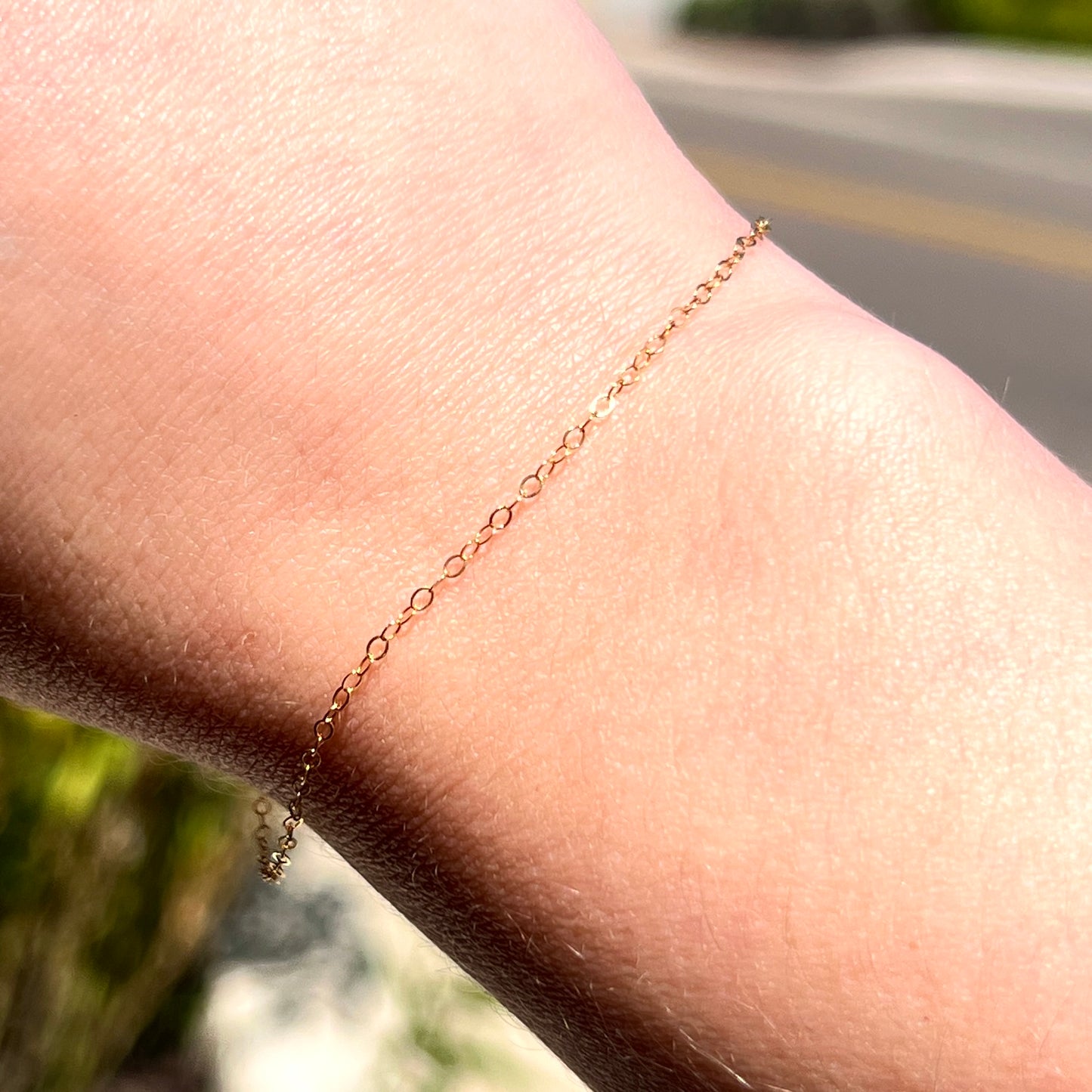 Oval Curb Chain Bracelet - Gold Filled