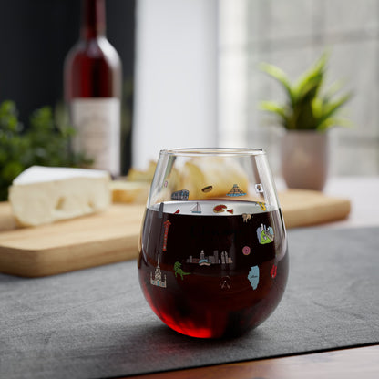 Chicago Clipart Stemless Wine Glass