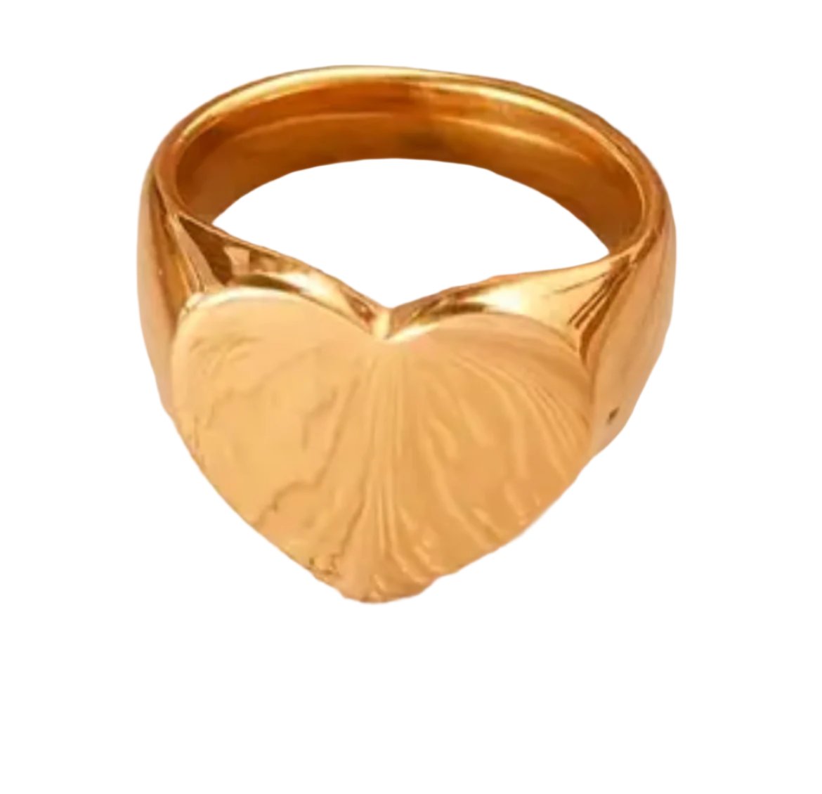 Heart Signet Ring - Gold Plated