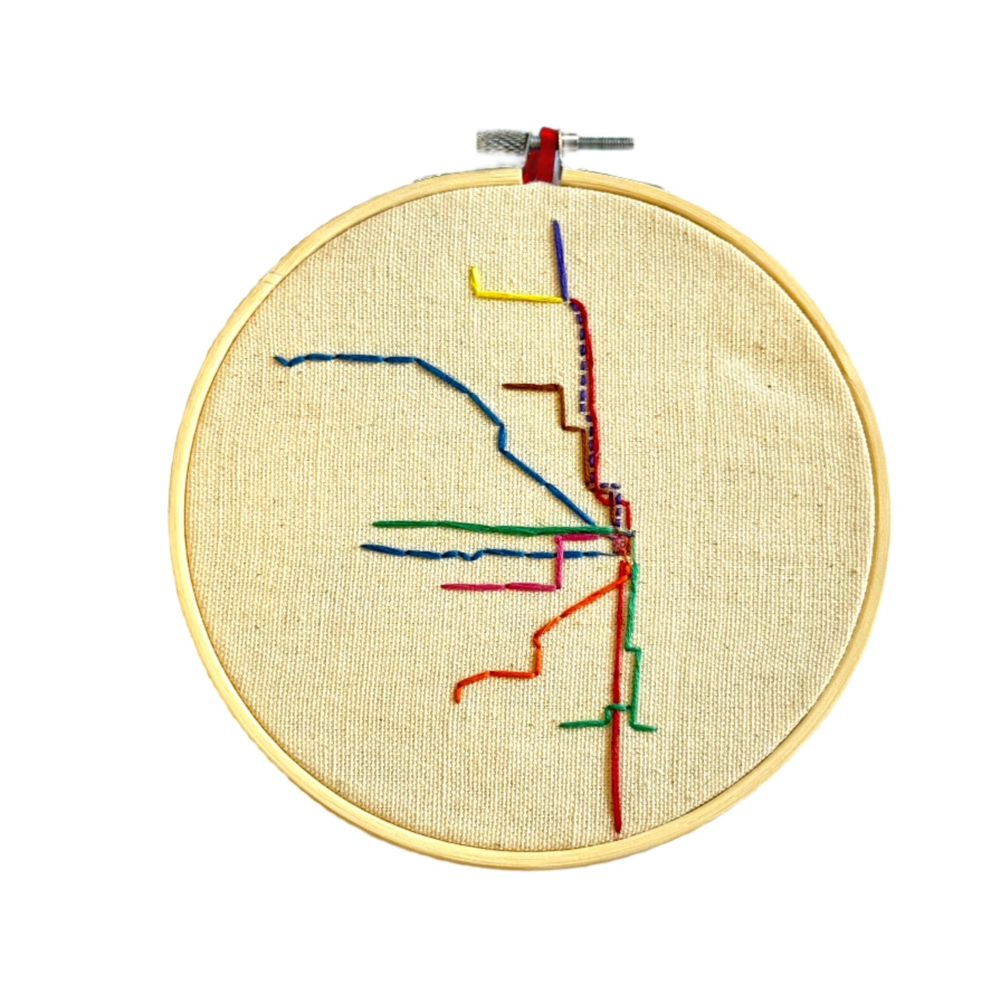 Chicago L System - Hand Embroidered