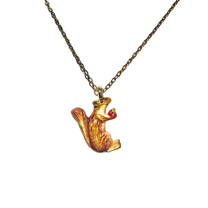 Enamel Squirrel Necklace