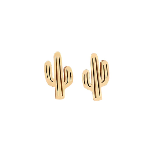 golden cacti studs