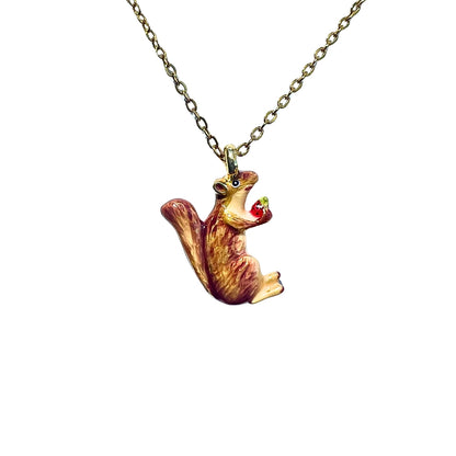 Enamel Squirrel Necklace