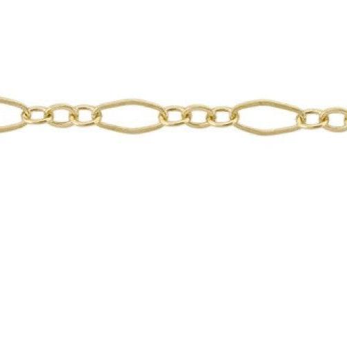 Long and Short Oval Link Necklace - Gold Filled