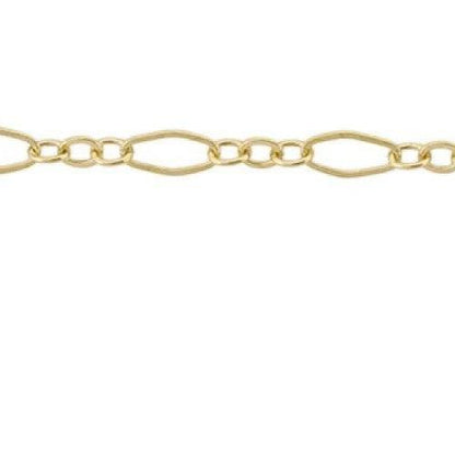 Long and Short Oval Link Necklace - Gold Filled